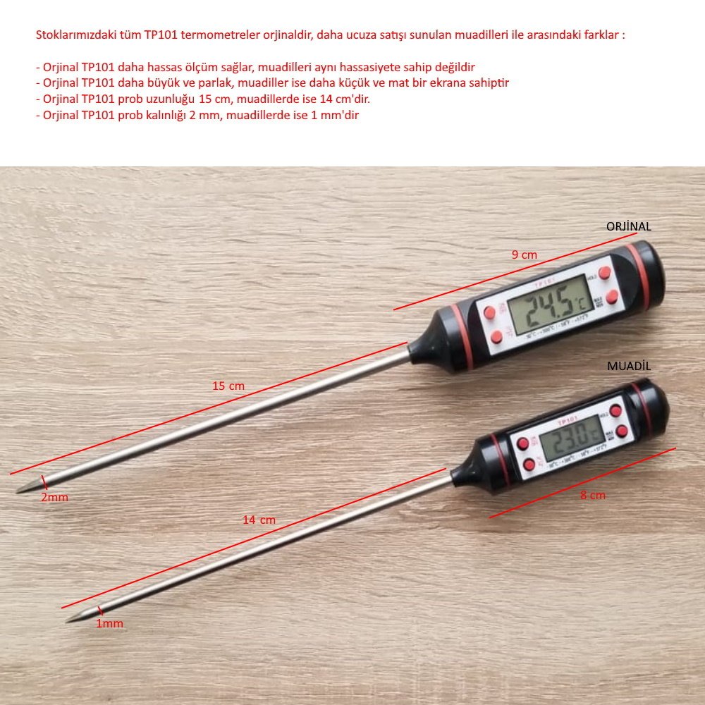 Dijital Termometre TP101 -50-300C - Gıda Termometresi 50Adet - Image 3
