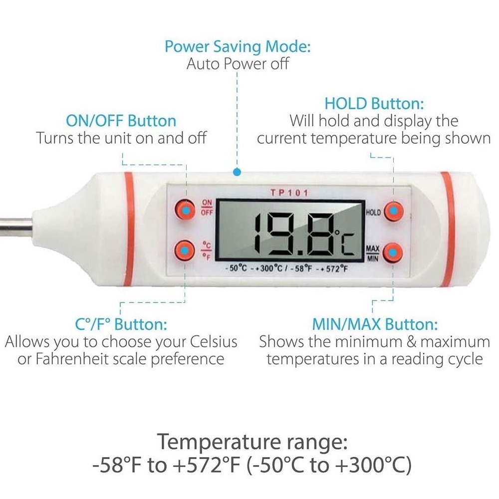 Dijital Termometre TP101 - Problu Sıcaklık Ölçer - 50 Adet - Image 4